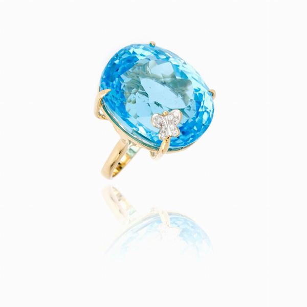 Gold ring with topaz and diamonds  - Auction GIOIELLI E OROLOGI - Faraone Casa d'Aste