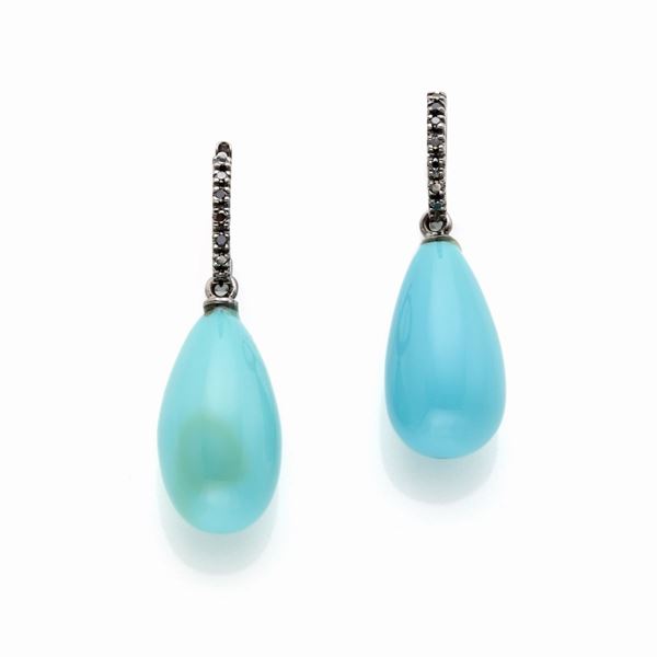 Turquoise earrings  - Auction GIOIELLI, OROLOGI E LUXURY GOODS - Faraone Casa d'Aste
