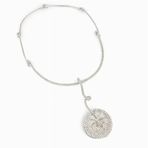 Faraone - Collana Faraone Loto in oro e diamanti