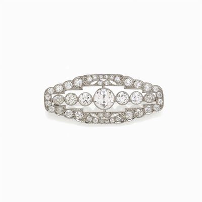 Spilla Belle Epoque Platino e Diamanti
