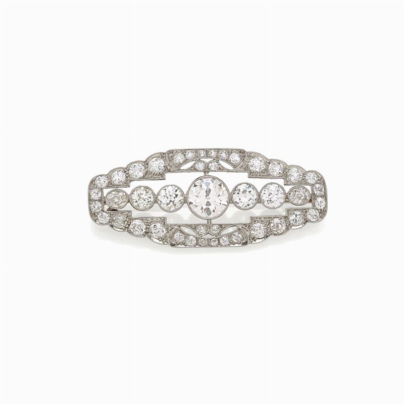 Spilla Belle Epoque Platino e Diamanti