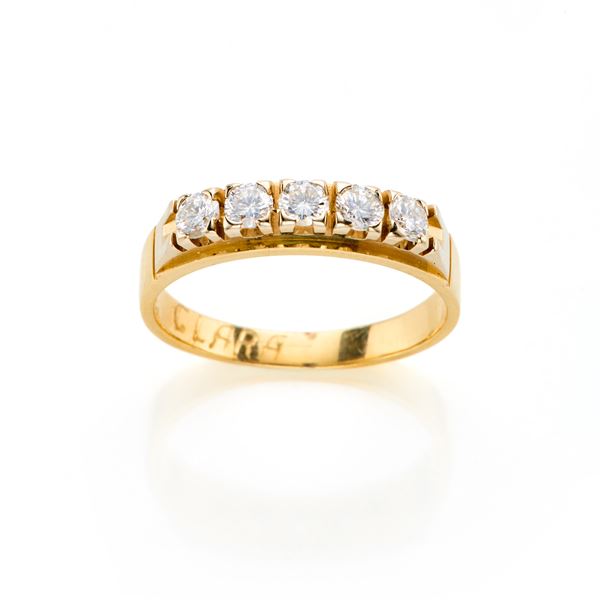 Anello oro diamanti  - Asta GIOIELLI OROLOGI E LUXURY GOODS - Faraone Casa d'Aste