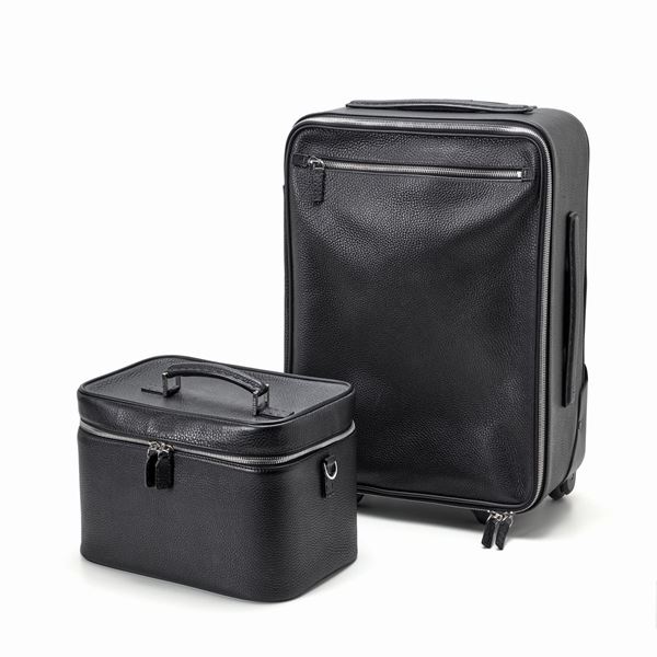Fendi - Fendi travel set : trolley and leather cosmetic bag with canvas interior