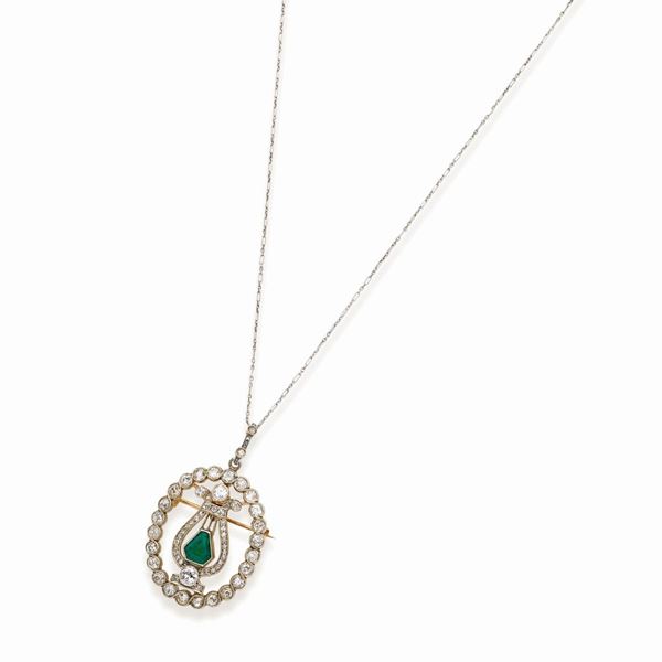 Pendente/spilla in oro bianco  - Asta Gioielli e orologi del XX secolo - Faraone Casa d'Aste