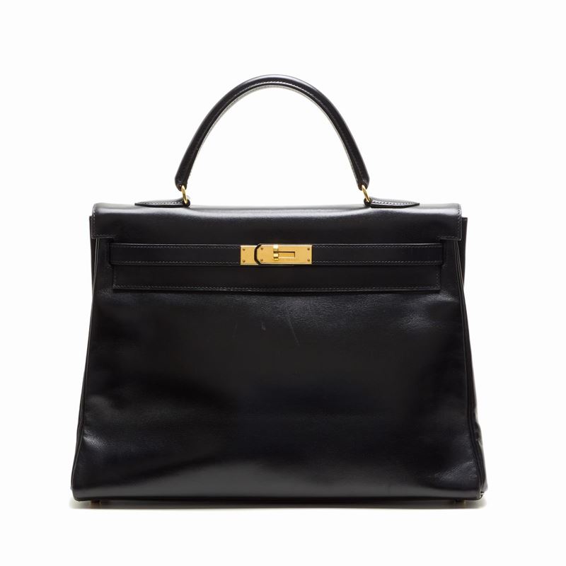 Hermes Kelly Box Nera 35 con Dustbag