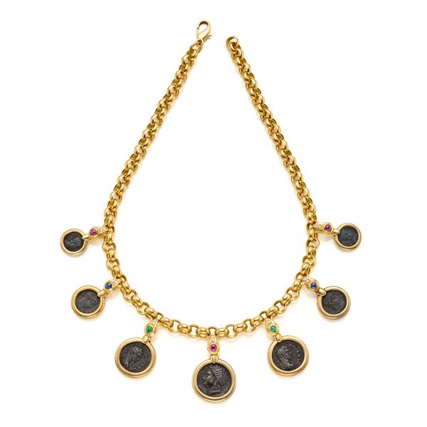 Collana oro giallo monete
