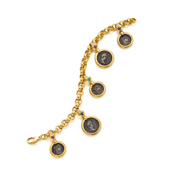 Bracciale oro giallo monete
