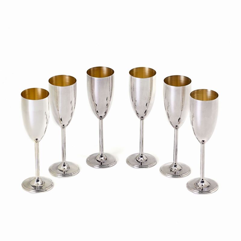 Servizio 6 Flutes in Argento