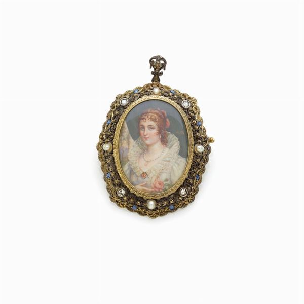 Pendente in oro  - Asta Gioielli e orologi del XX secolo - Faraone Casa d'Aste