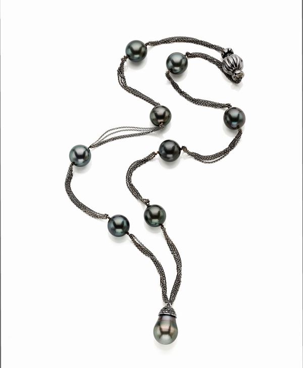 Collana con perle Tahiti