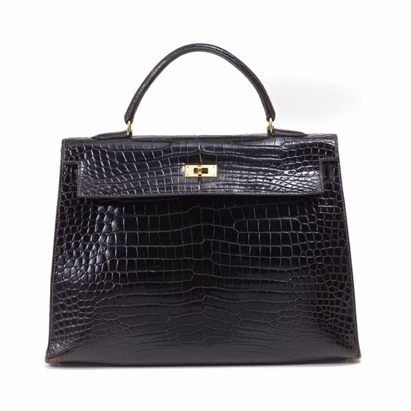 Hermes - Hermès Kelly 35 in Porosus crocodile, 1999. Original dusbag and box included