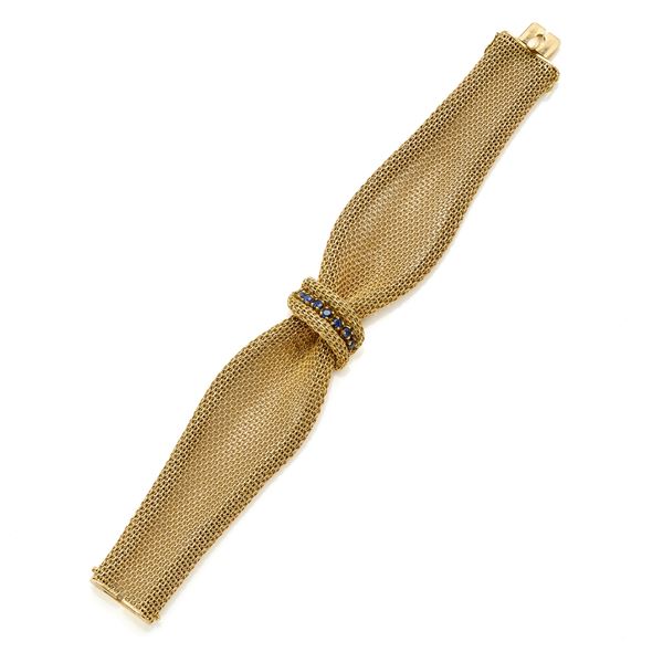 Gold bracelet with sapphires   - Auction GIOIELLI OROLOGI E LUXURY GOODS - Faraone Casa d'Aste