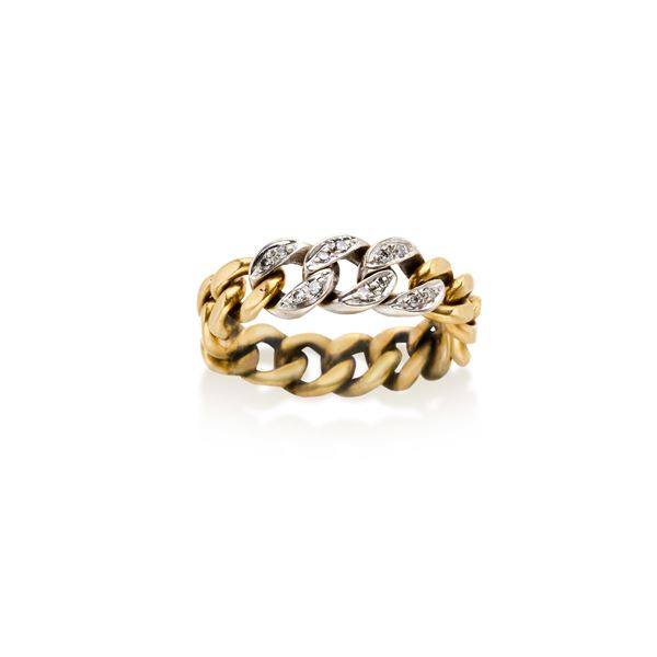 Gold and diamond ring
