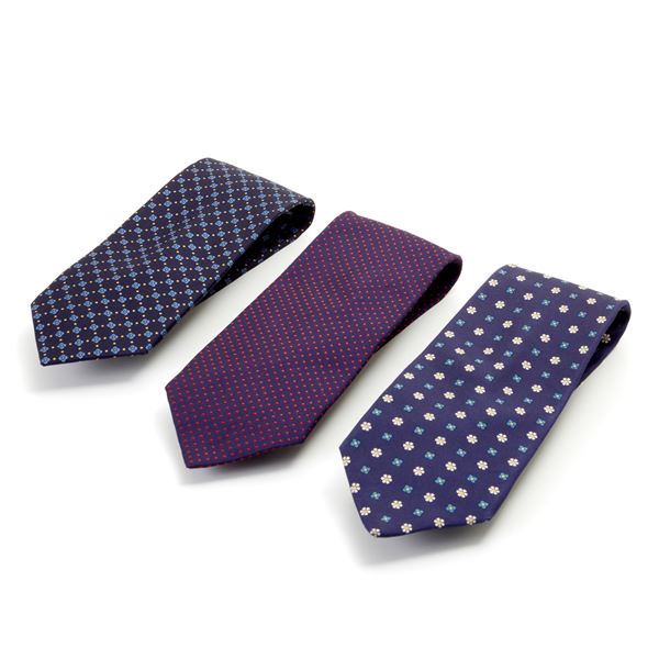 E. Marinella - Lotto composto da tre cravatte sartoriali in seta Marinella