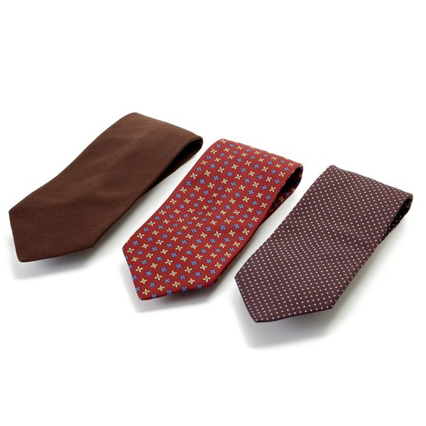 E. Marinella : Lot of three silk ties signed Marinella   - Auction GIOIELLI OROLOGI E LUXURY GOODS - Faraone Casa d'Aste