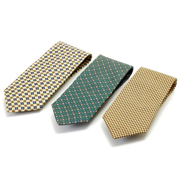 E. Marinella : Lot of three silk ties signed Marinella   - Auction GIOIELLI OROLOGI E LUXURY GOODS - Faraone Casa d'Aste
