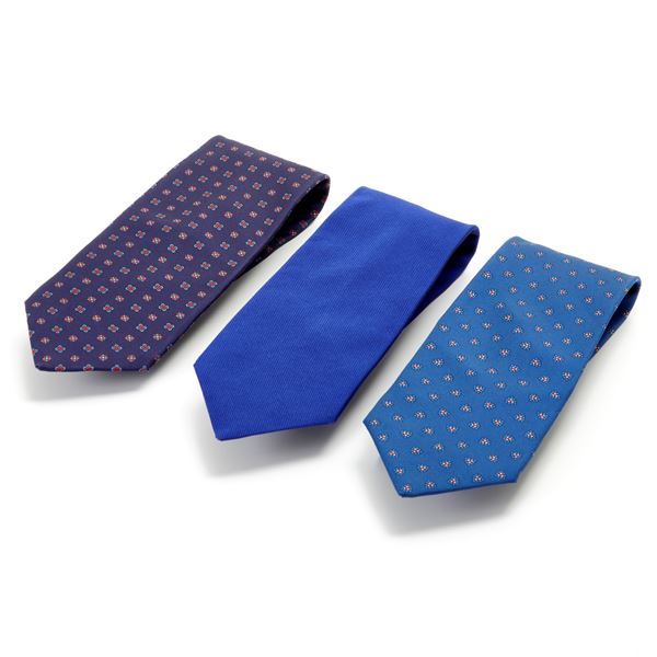 E. Marinella - Lotto composto da tre cravatte sartoriali in seta Marinella 