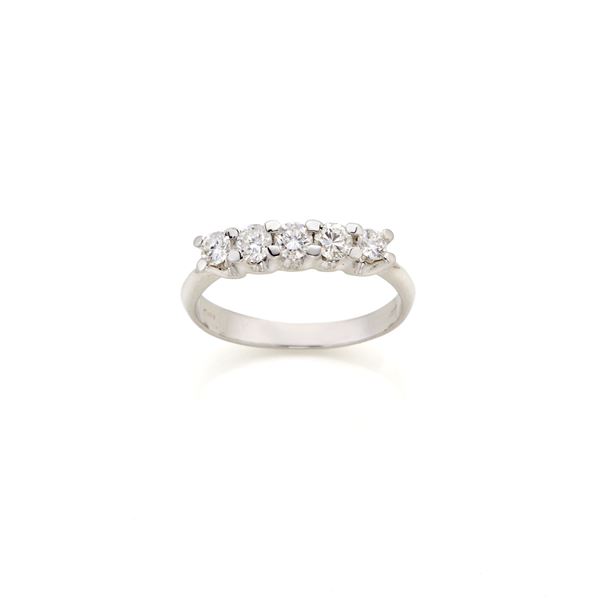 Gold diamond ring  - Auction GIOIELLI OROLOGI E LUXURY GOODS - Faraone Casa d'Aste