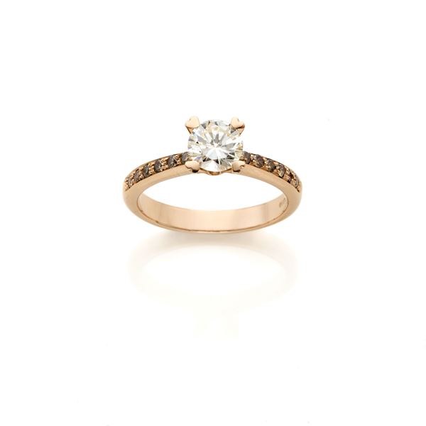 Rose gold and diamond ring