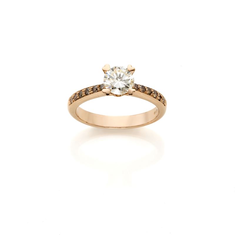 Anello Oro Rosa e Diamanti