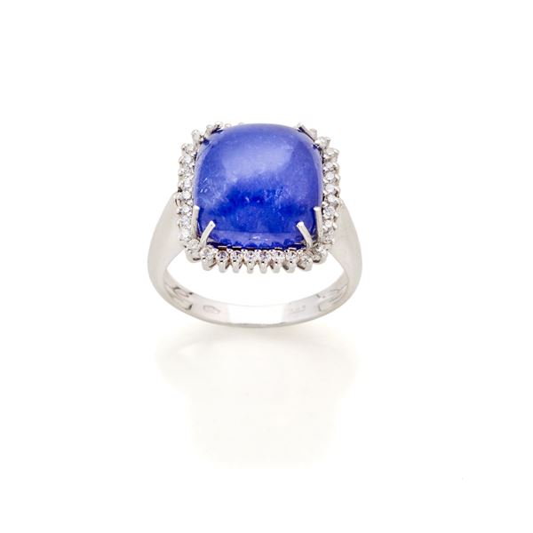Tourmaline and diamond ring