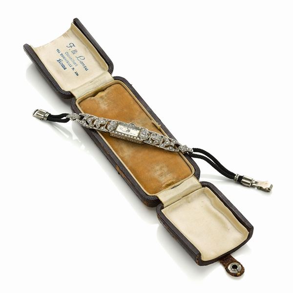Platinum and diamond watch  - Auction GIOIELLI OROLOGI E LUXURY GOODS - Faraone Casa d'Aste