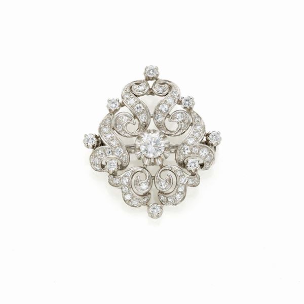 Spilla in oro e diamanti  - Asta GIOIELLI OROLOGI E LUXURY GOODS - Faraone Casa d'Aste