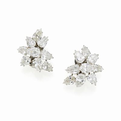 Orecchini in Platino e Oro con Diamanti