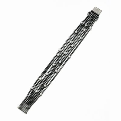 Bracciale Crieri in Oro Bianco e Diamanti Neri