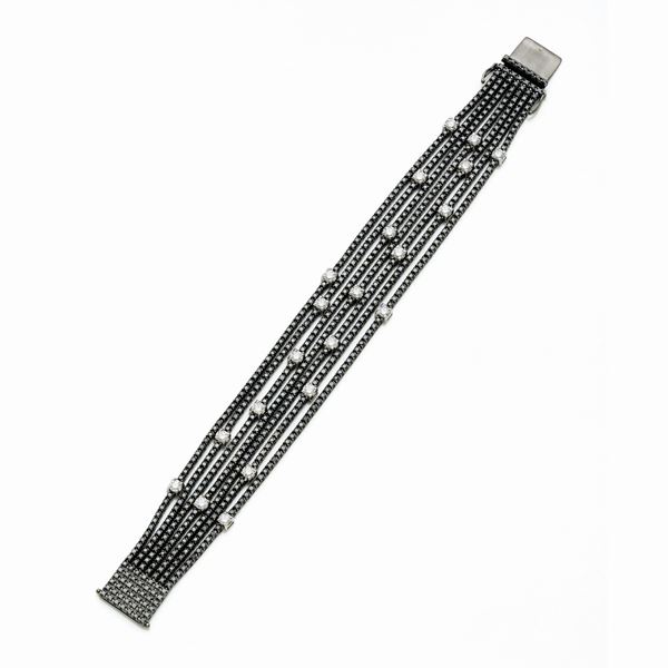 Bracciale Crieri in oro bianco e diamanti neri