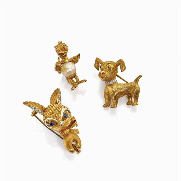 Spille in oro  - Auction Gioielli e orologi del XX secolo - Faraone Casa d'Aste