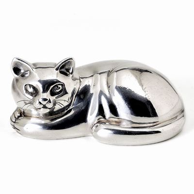 Fermacarte a Gatto Faraone in Argento