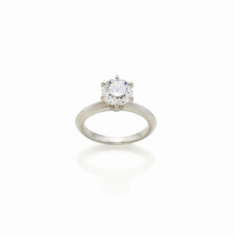 Anello Tiffany in Platino e Diamante