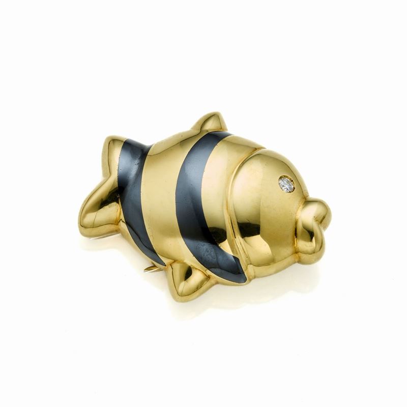 Spilla Faraone in Oro Giallo