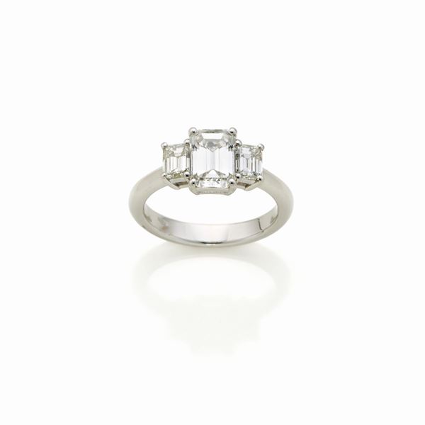 Anello oro bianco e diamanti
