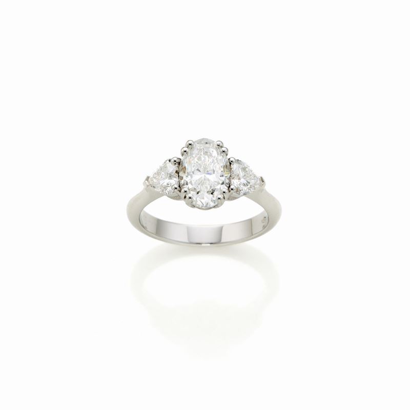 Anello Oro Bianco e Diamanti