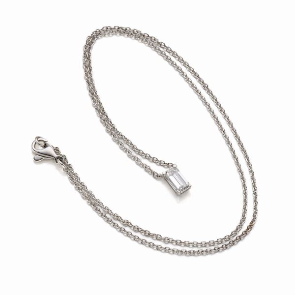 White gold diamond necklace