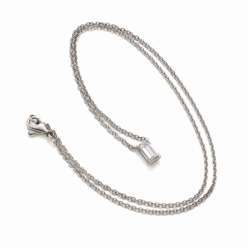 Collana Oro Bianco e Diamante