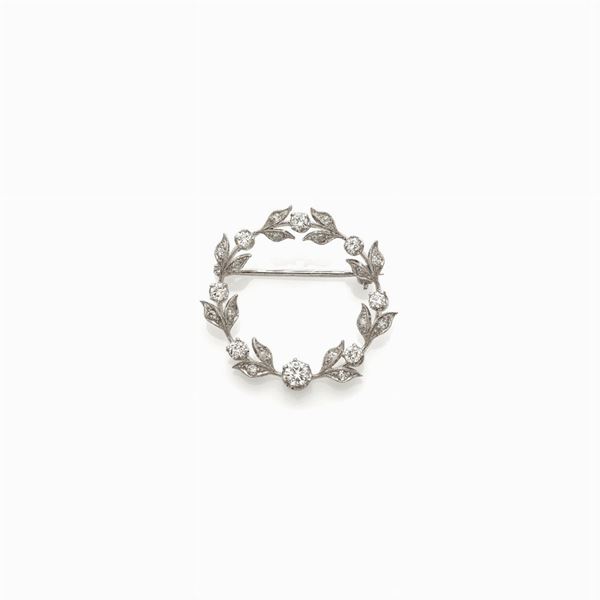 Spilla in platino  - Asta Gioielli e orologi del XX secolo - Faraone Casa d'Aste
