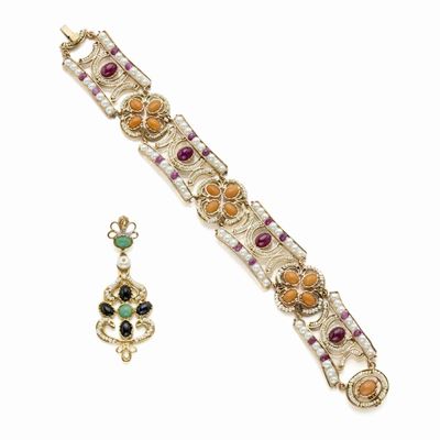 Bracciale e Pendente in Oro 9 Kt