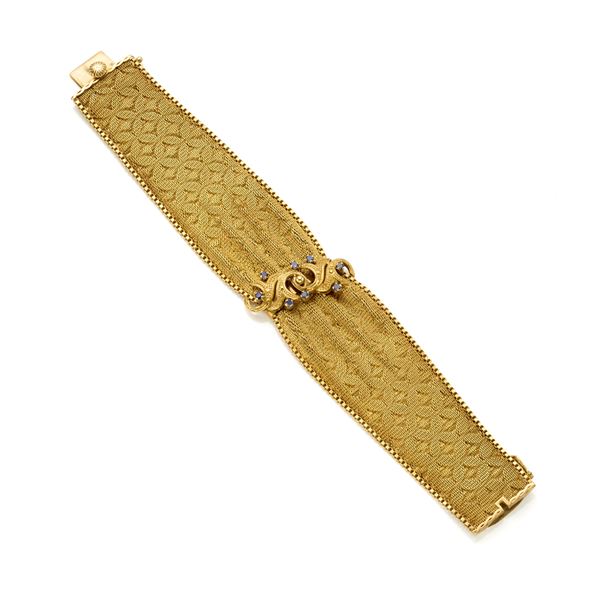 Gold bracelet with sapphires   - Auction GIOIELLI OROLOGI E LUXURY GOODS - Faraone Casa d'Aste