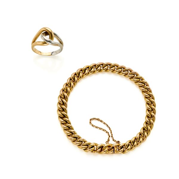 Gold  bracelet and ring
