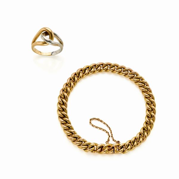Gold  bracelet and ring