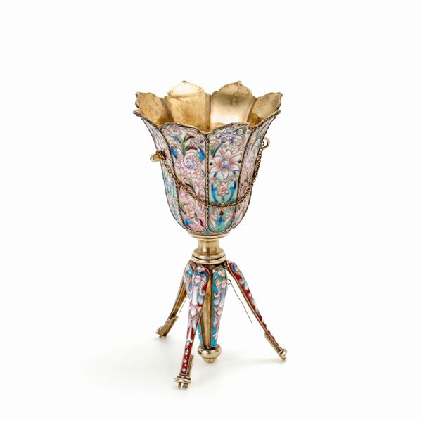 Campanella trasformabile a vaso in argento