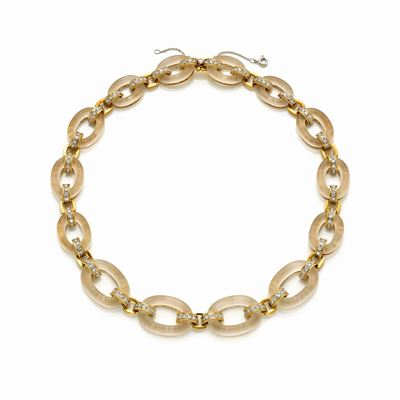 Collier in Oro, Diamanti e Quarzo