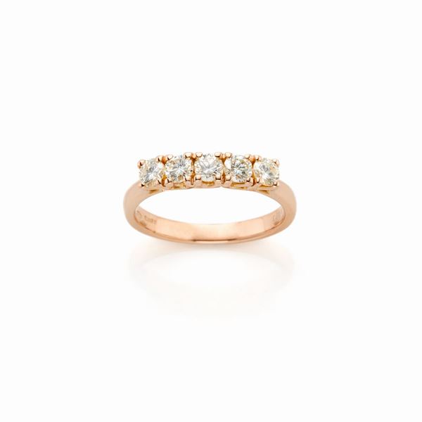 Anello in oro con diamanti  - Asta GIOIELLI OROLOGI E LUXURY GOODS - Faraone Casa d'Aste