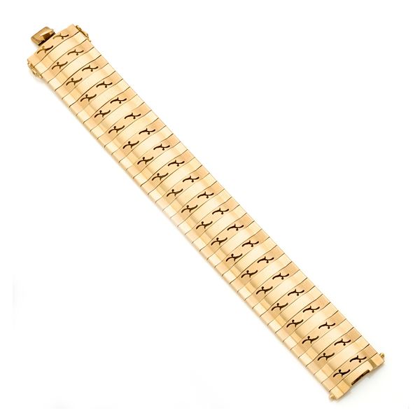 Yellow gold band bracelet