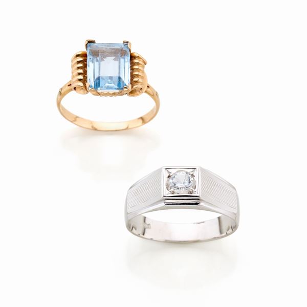 Lot of two gold rings  - Auction GIOIELLI OROLOGI E LUXURY GOODS - Faraone Casa d'Aste