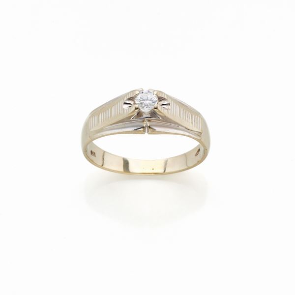 Anello in oro bianco con diamante