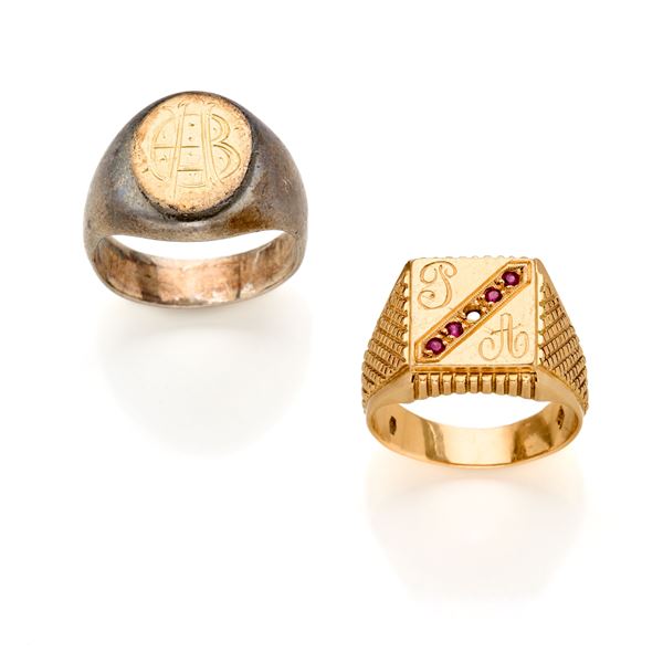 Lot consisting of two men's rings  - Auction GIOIELLI, OROLOGI E ARGENTI - Faraone Casa d'Aste